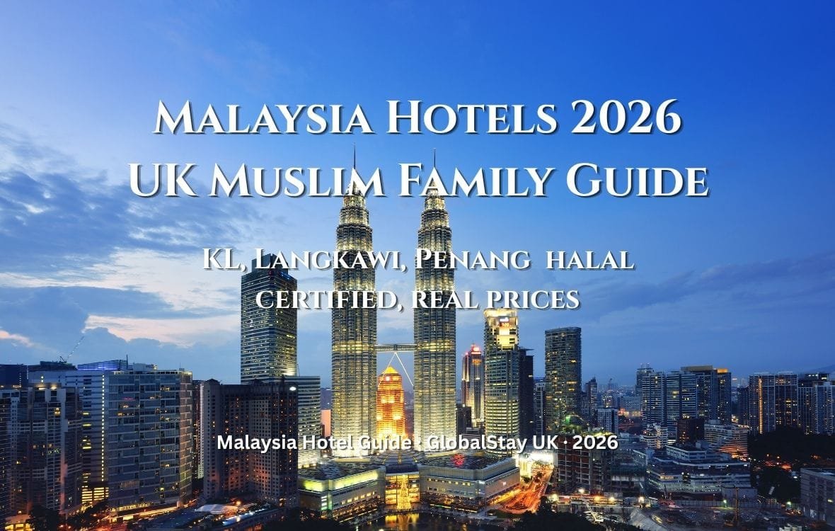 Best hotels Malaysia UK travellers 2026 — Petronas Twin Towers Kuala Lumpur and Langkawi beach