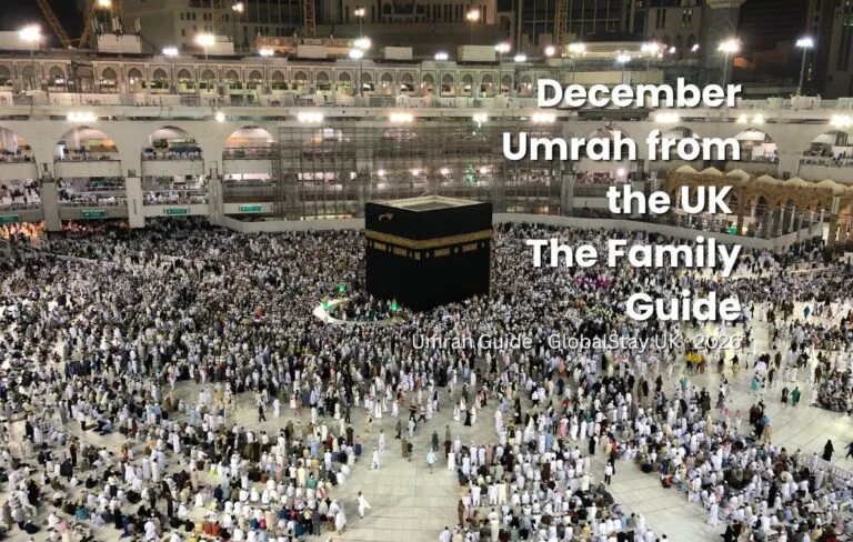 Umrah in December from UK 2026 — Masjid Al-Haram Makkah winter school holidays family guide