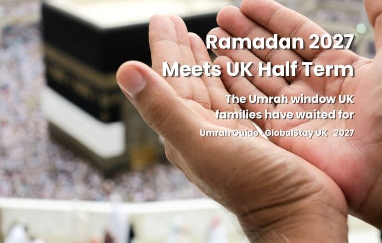 Umrah February half term 2027 UK — Ramadan Makkah Masjid Al-Haram first nights school holidays