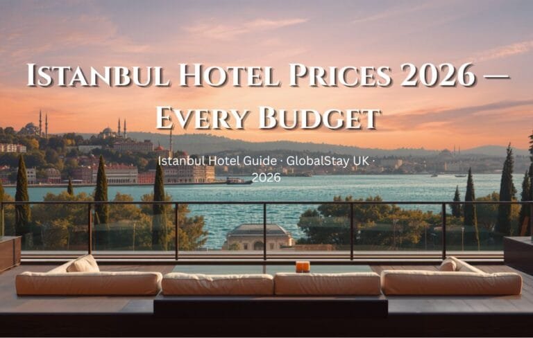 Istanbul hotel prices 2026 — Sultanahmet Blue Mosque Bosphorus view budget mid-range luxury GBP USD