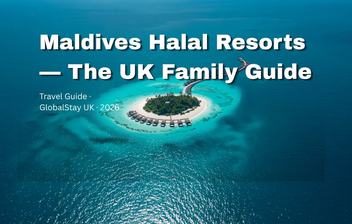 Maldives halal hotels UK Muslim families 2026 — overwater villa turquoise lagoon alcohol-free resort
