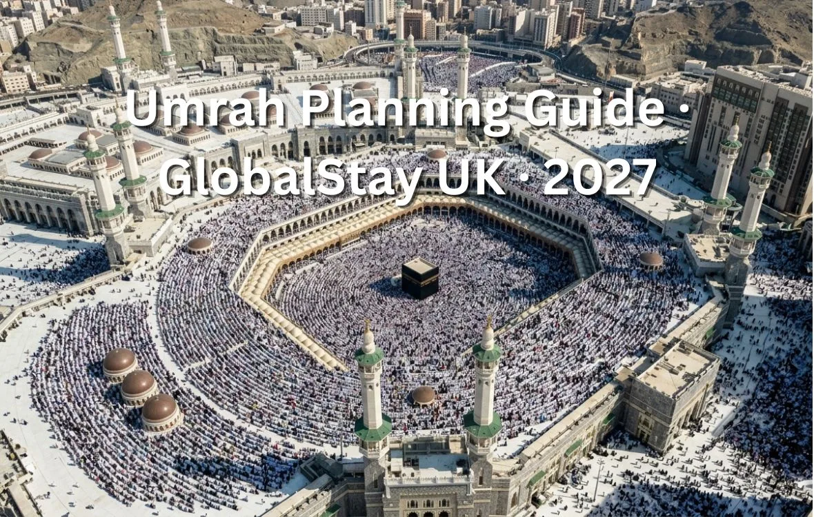 Umrah 2027 UK school holidays guide — Ramadan February half-term spring holidays Makkah hotel booking
